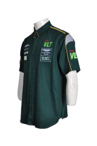 DS033 3D embroidery logo dart shirts uniforms